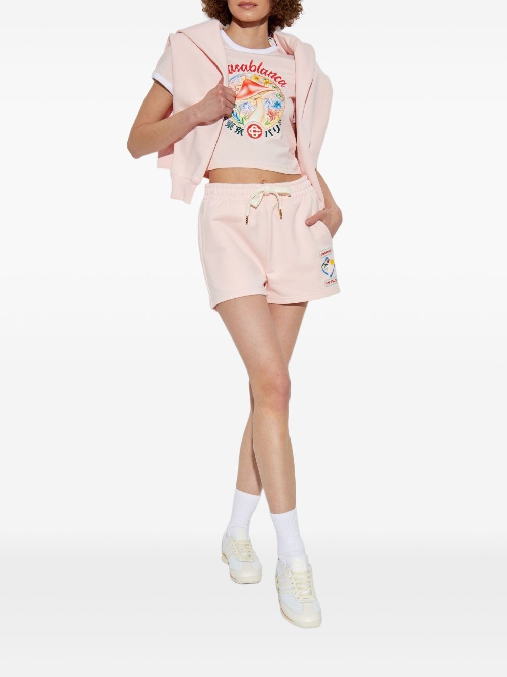 Mushroom graphic-print cropped T-shirt - 2
