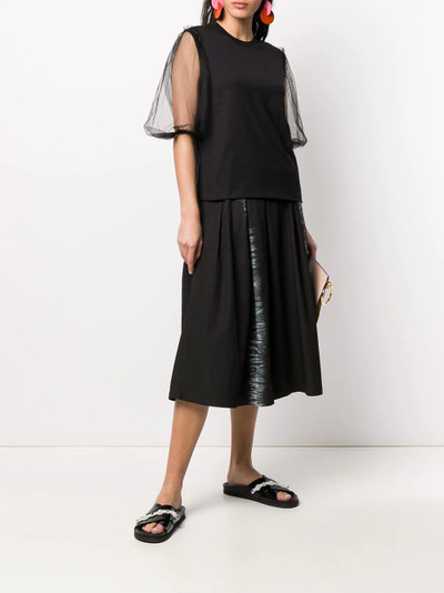 MSGM sheer puff sleeve T-shirt outlook