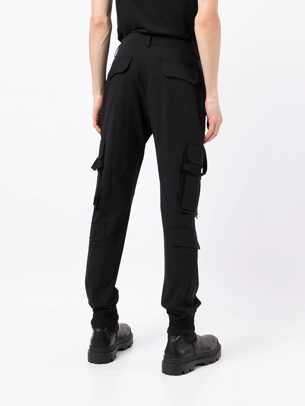 slim-cut cargo trousers - 4