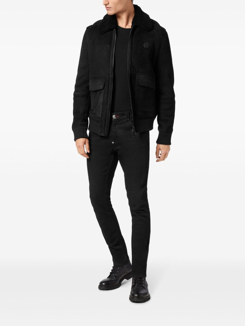 PHILIPP PLEIN logo-patch jacket outlook