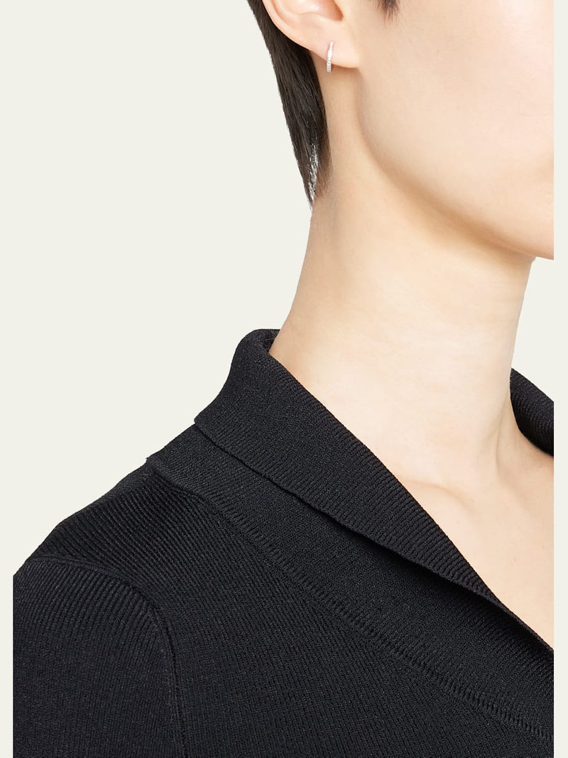 SYDNEY EVAN 14k White Gold Diamond Huggie Hoop Earrings outlook