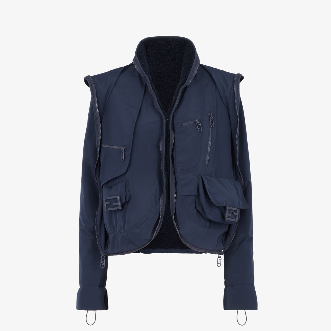 Blue technical cotton jacket - 1