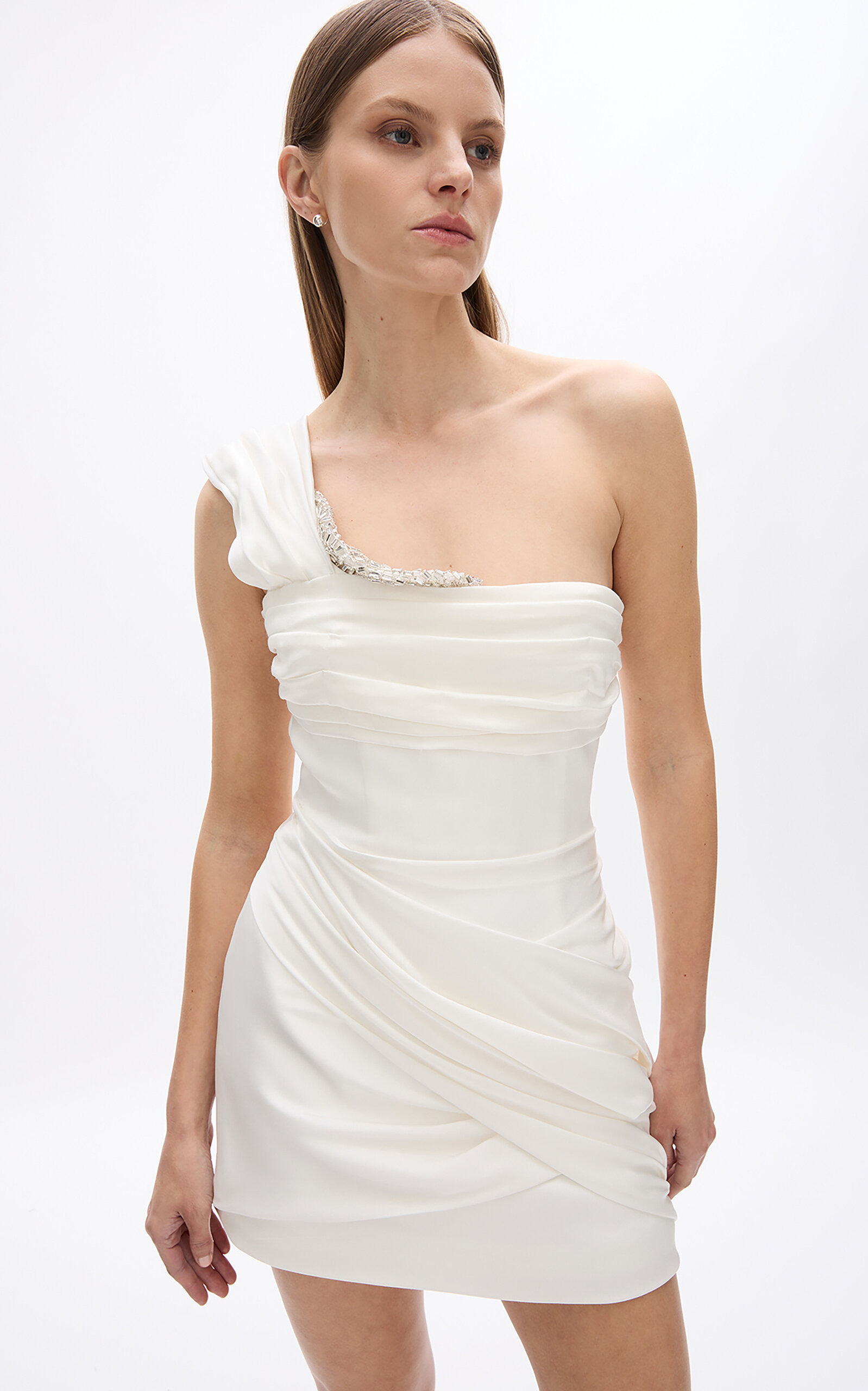 Lorna Single-Shoulder Mini Dress ivory - 3