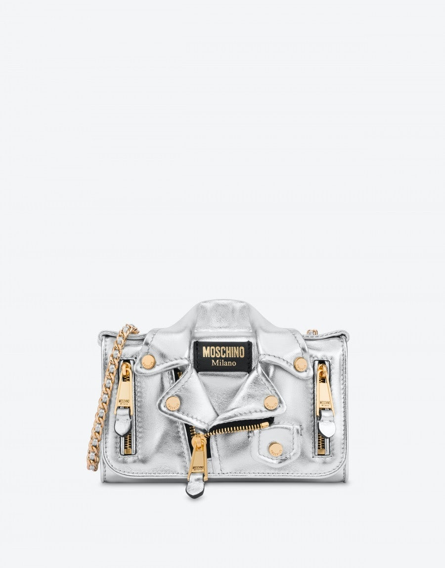 LAMINATED NAPPA LEATHER MINI BIKER BAG - 1