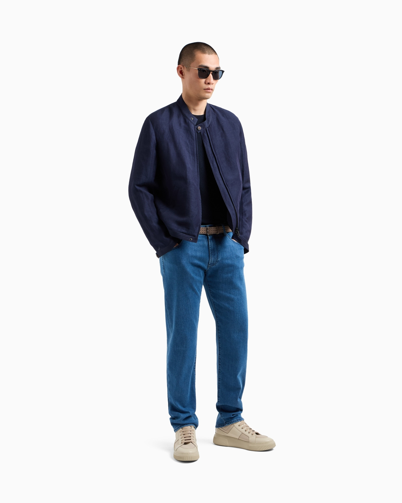 FIVE-POCKET, REGULAR-FIT, STRETCH COTTON-DENIM TROUSERS - 2