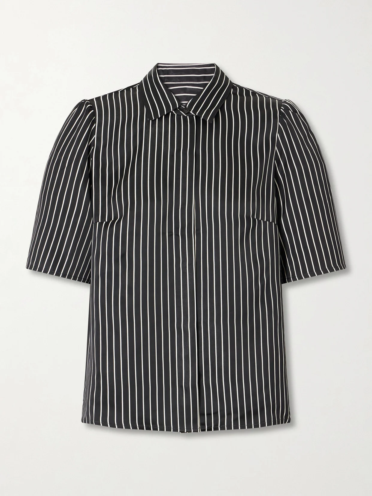 Striped Habotai Blouse - 1