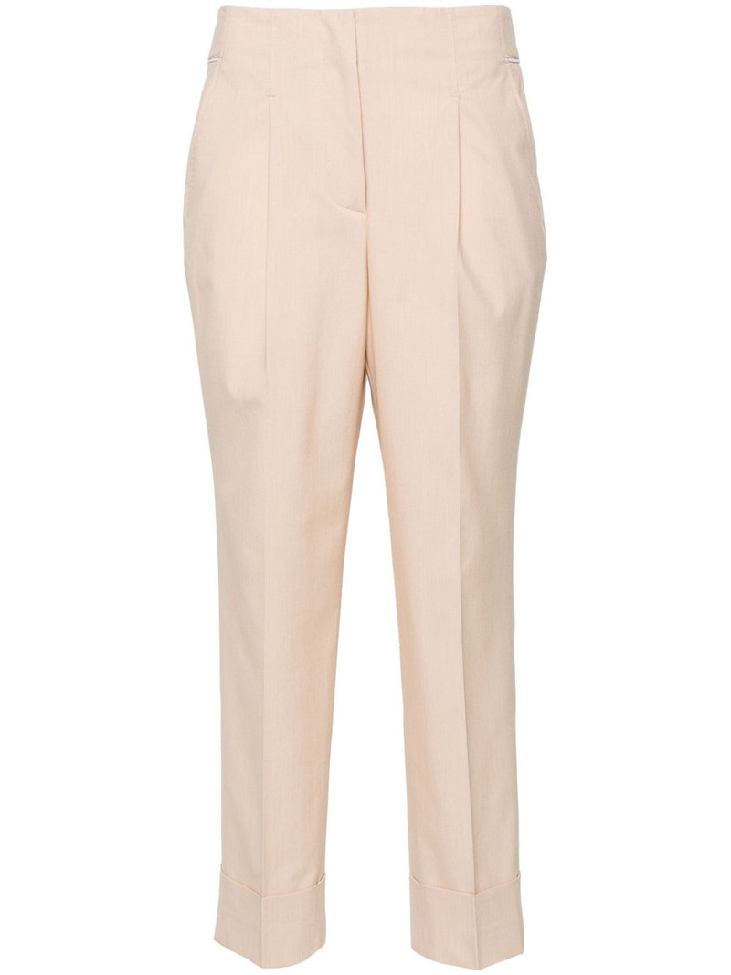 chain-detail tapered-leg trousers 1