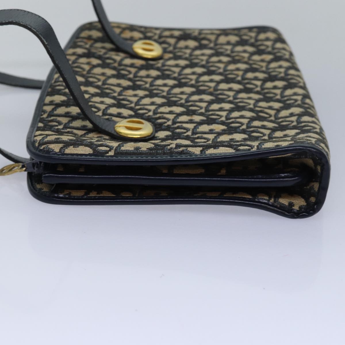 DIOR Trotter Canvas Hand Bag Canvas Navy - 4