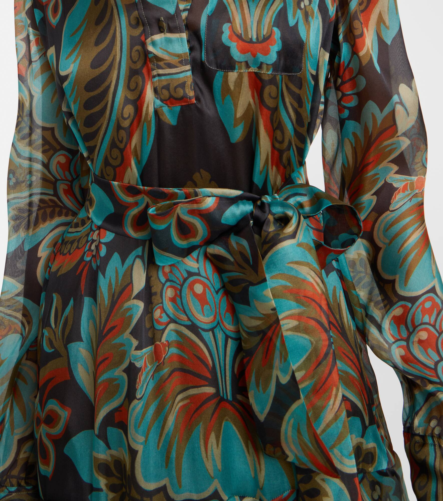 Paisley fringed silk gown - 5