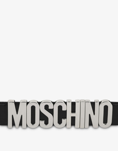 Moschino LEATHER BELT WITH LOGO BUCKLE outlook