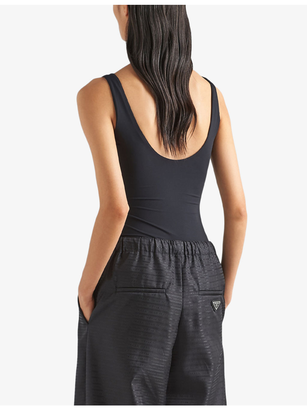 Brand-plaque fitted stretch recycled-nylon body - 4