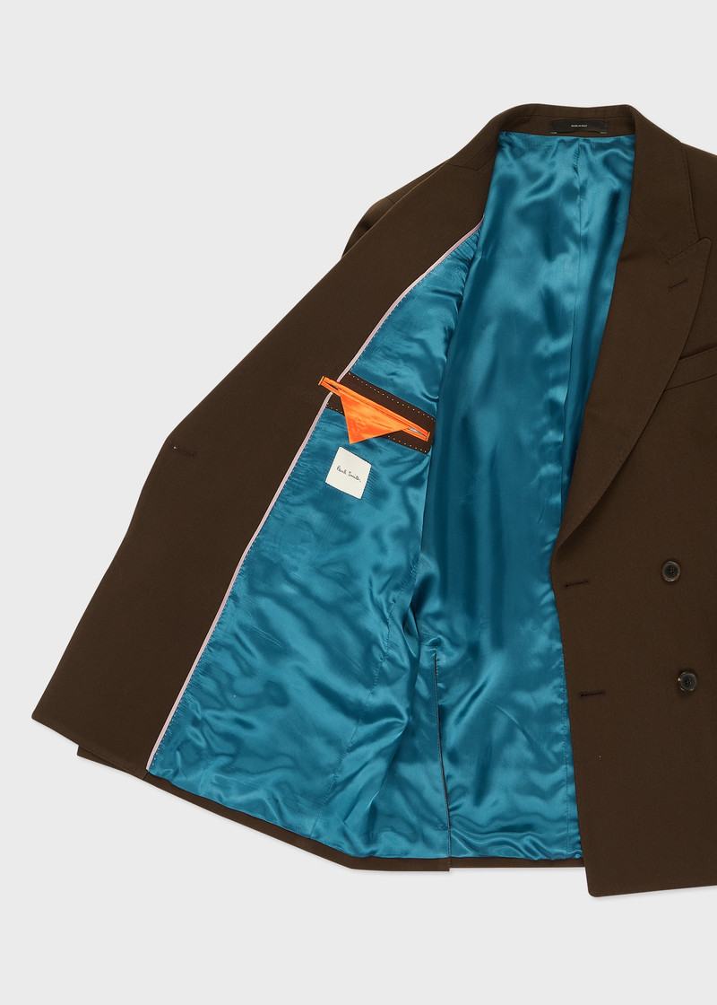 Paul Smith Brown Wool Gabardine Double-Breasted Blazer outlook