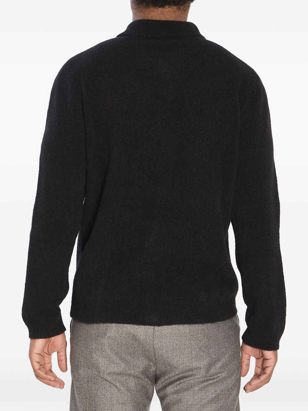 pointed-collar knitted cardigan - 4