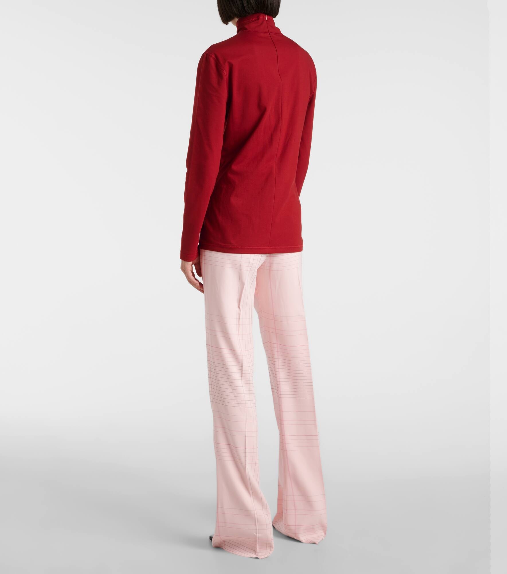 Cotton-blend jersey turtleneck top - 3