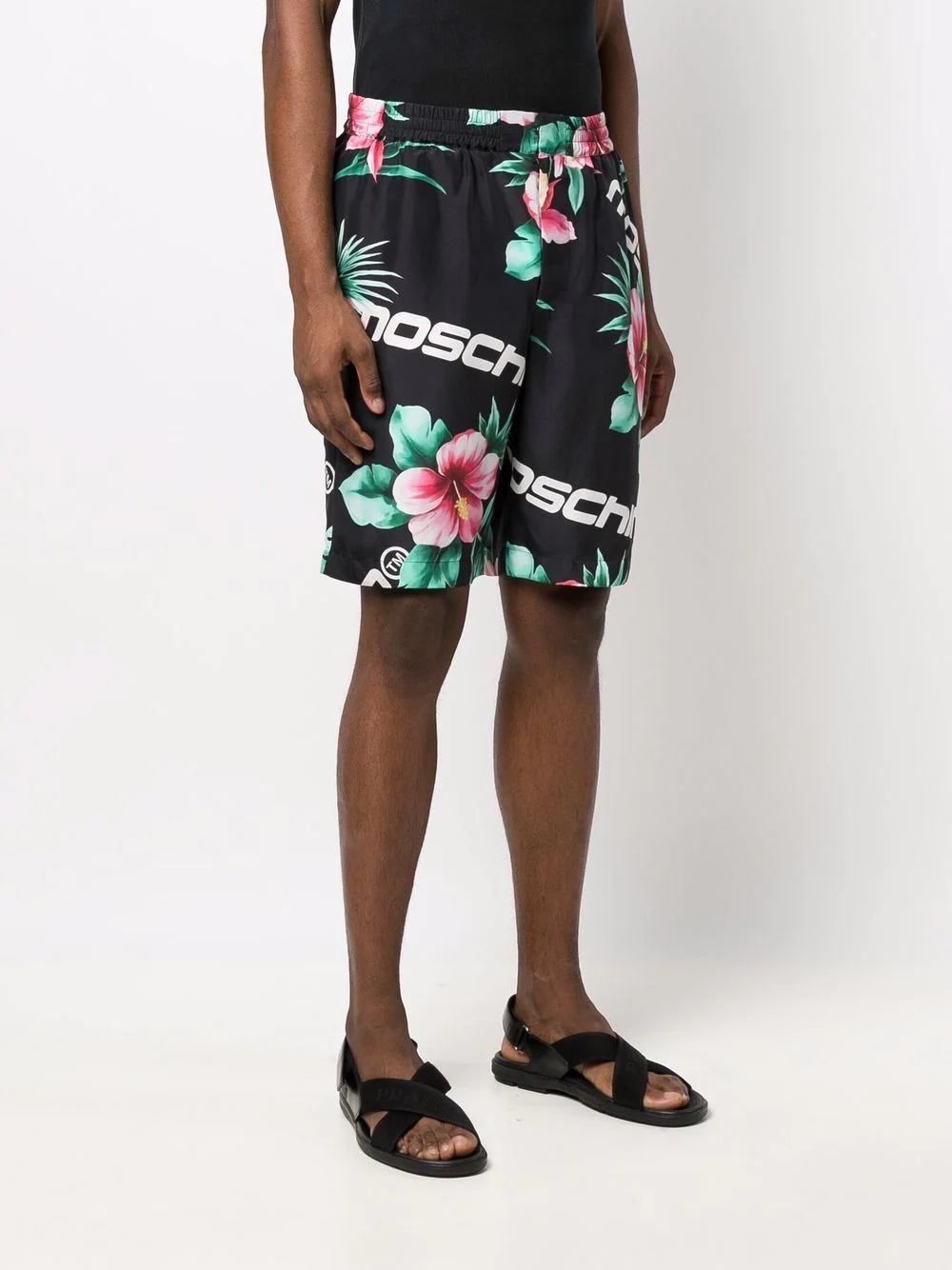 floral-print silk shorts - 3