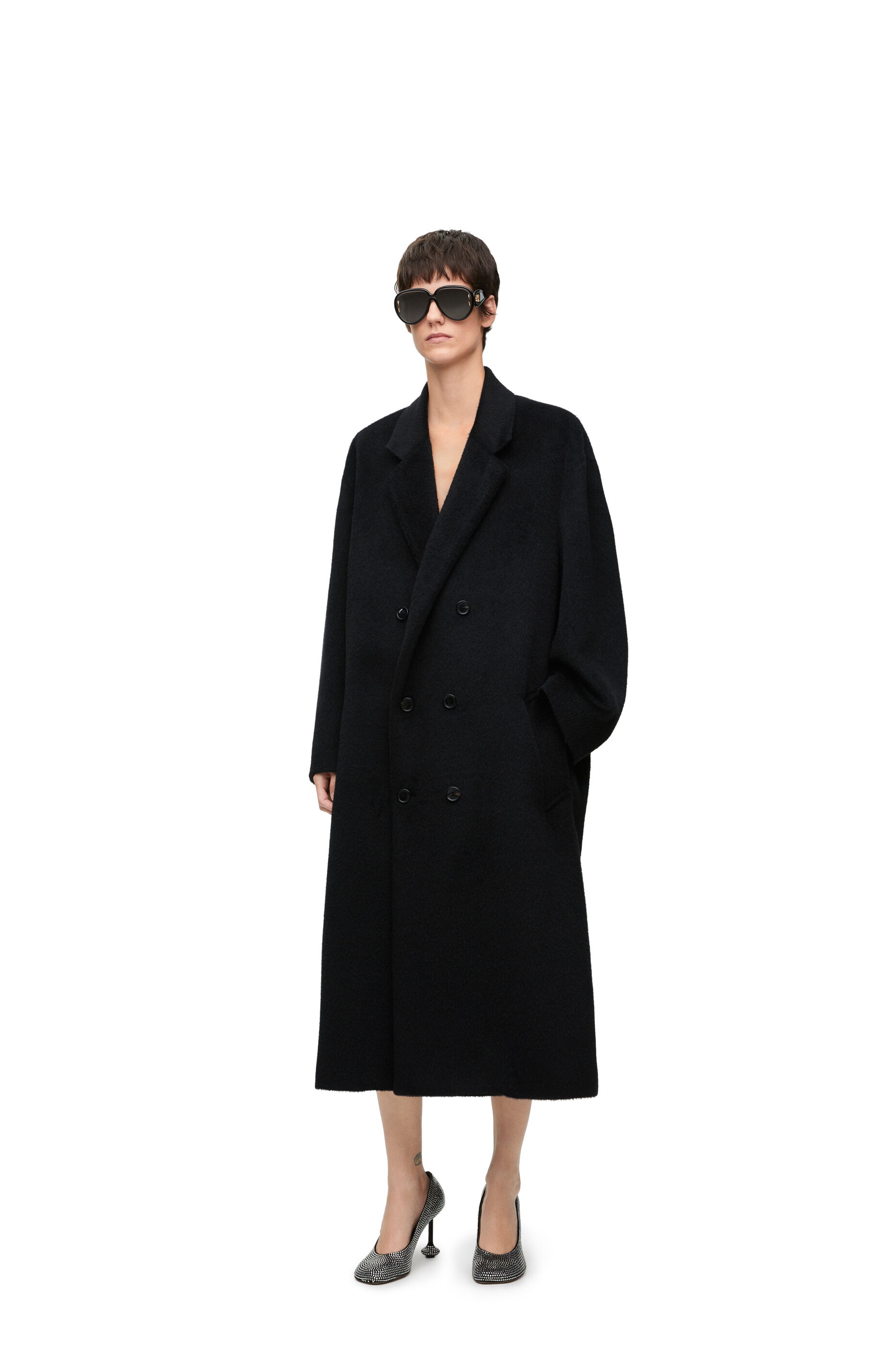 Double breasted coat in lama and wool - 3