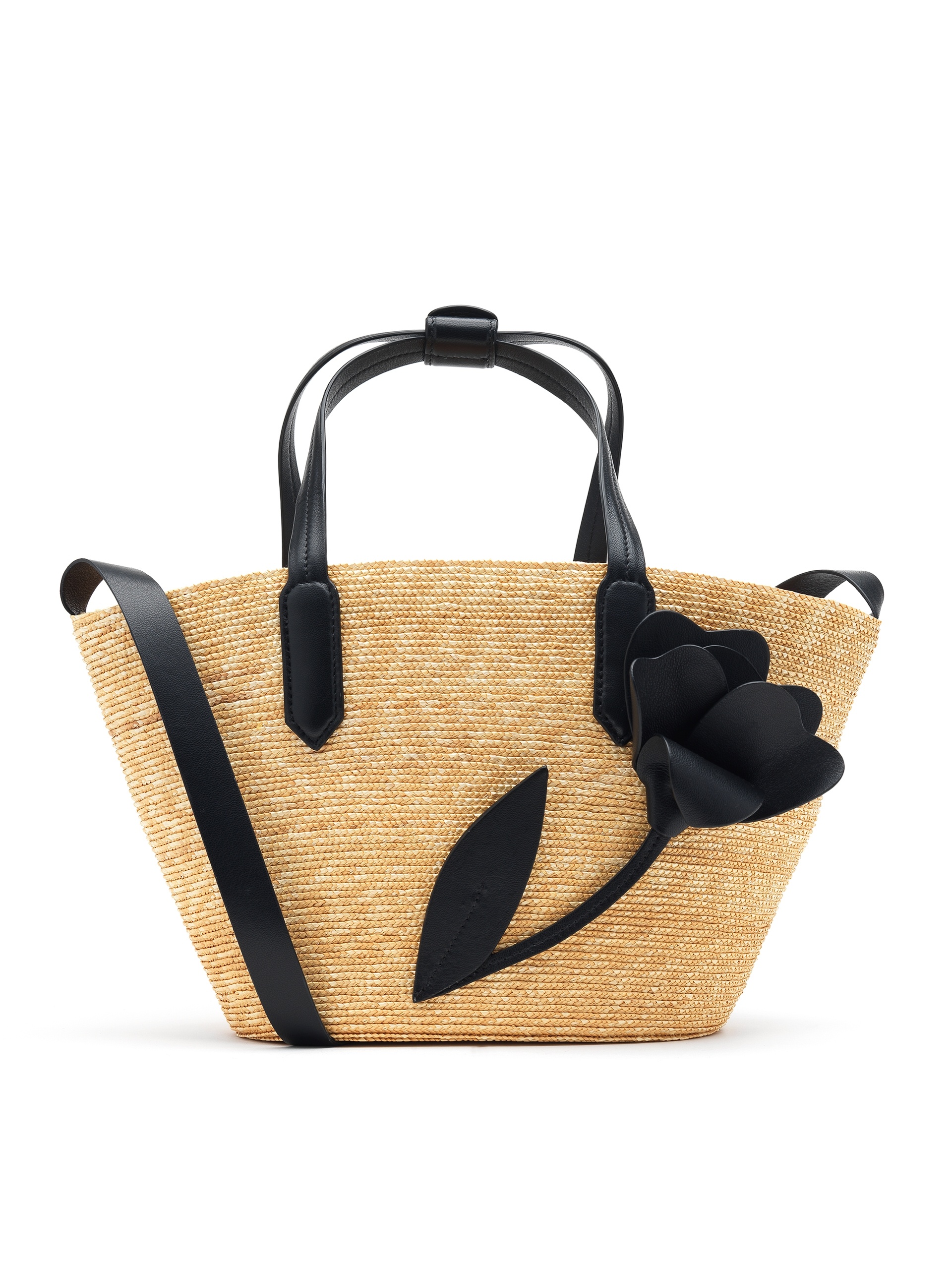 SMALL TULIP RAFFIA TOTE - 1
