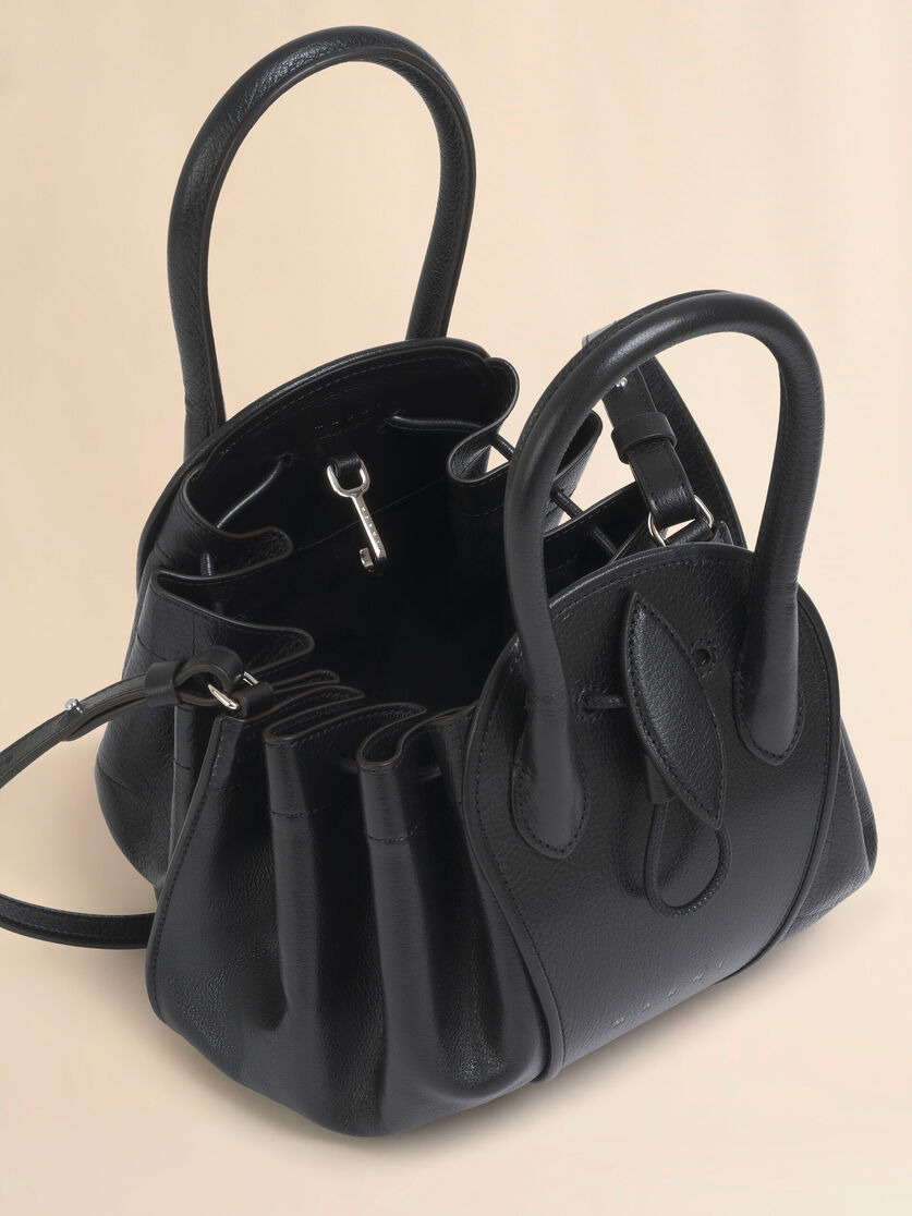 BLACK LEATHER TULIPEA SMALL HANDBAG - 4