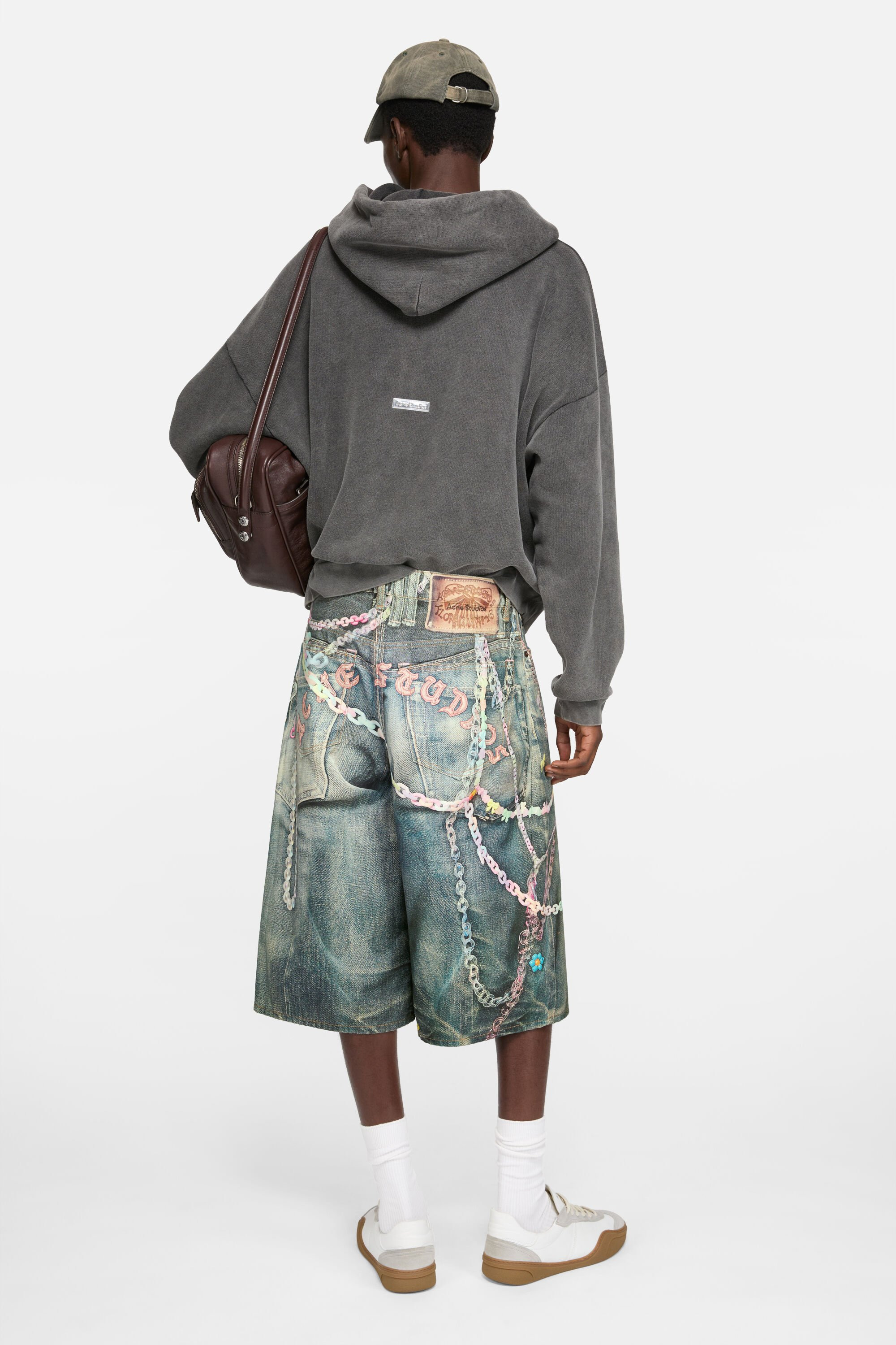 Denim shorts - loose fit - Mid blue - 3