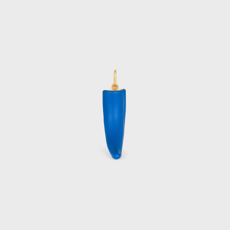 Celine Charms SMALL HORN IN Resin, Leather and Brass with Gold Finish 3