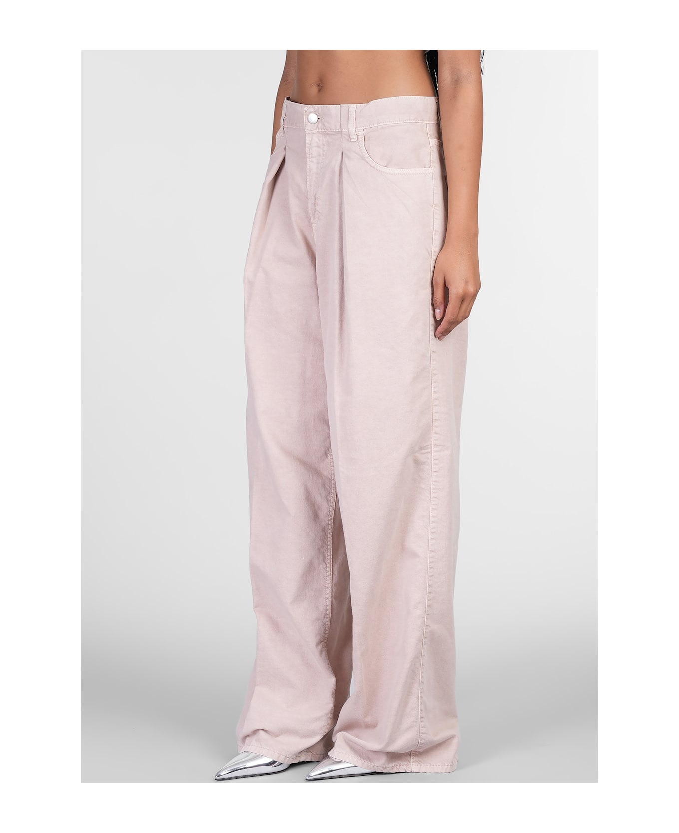 Candy Jeans In Rose-pink Cotton - 4