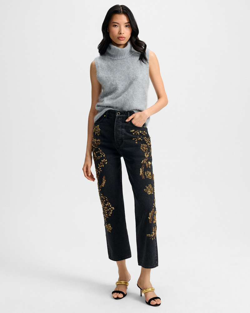 VERONICA BEARD DANIELA EMBELLISHED STRAIGHT-LEG JEAN outlook