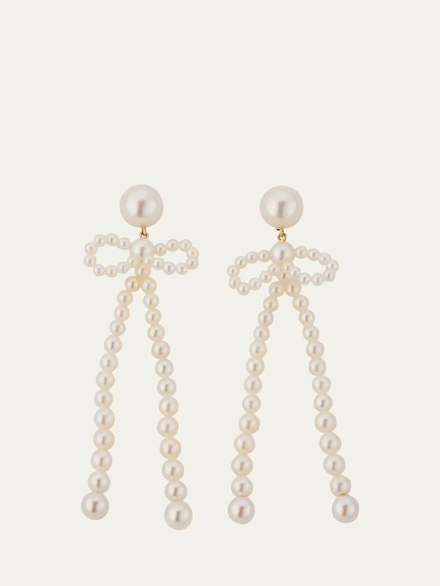 Bow Rosette Dangle Earrings - 1