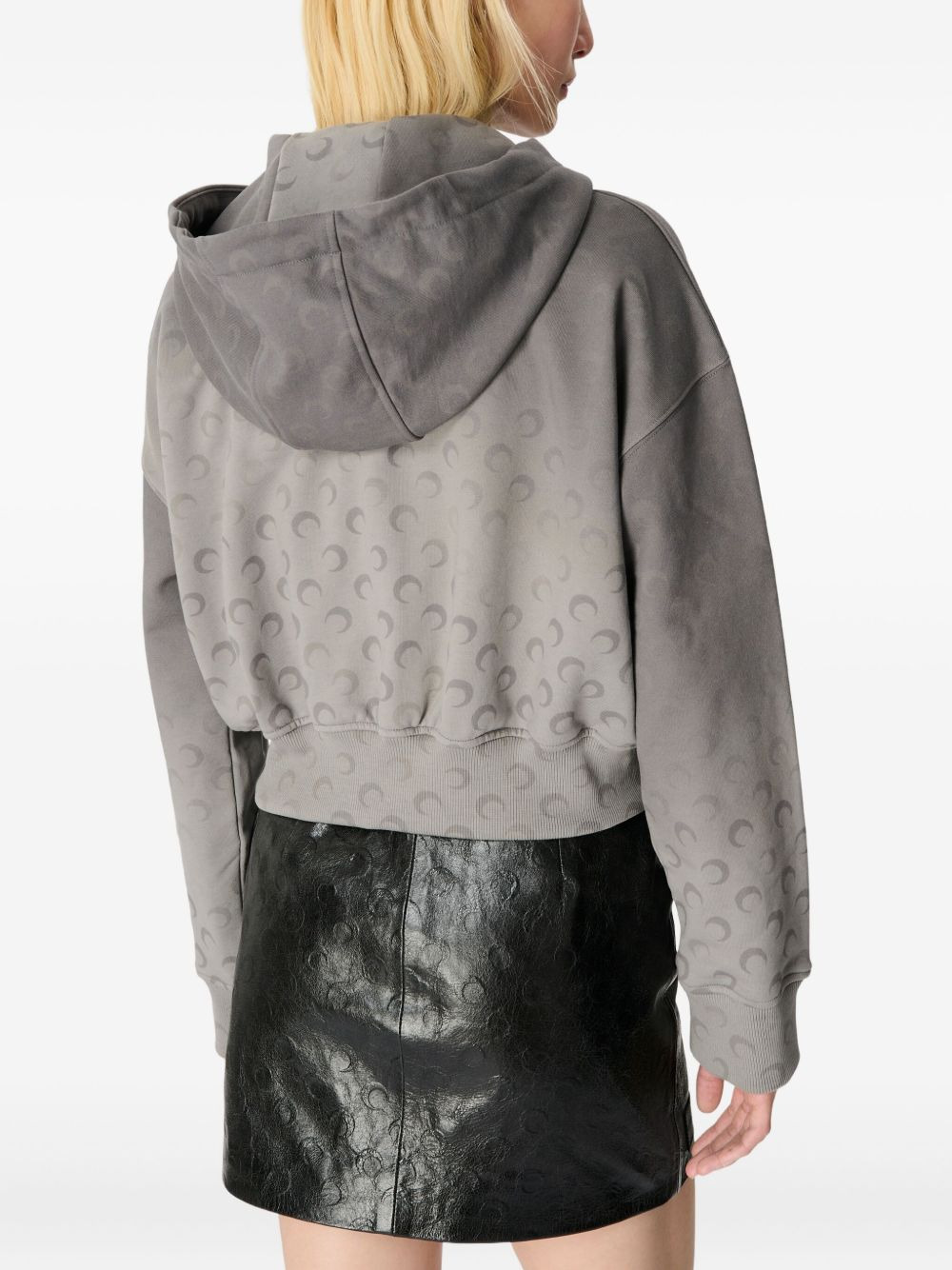 moon-pattern zip-up hoodie - 3