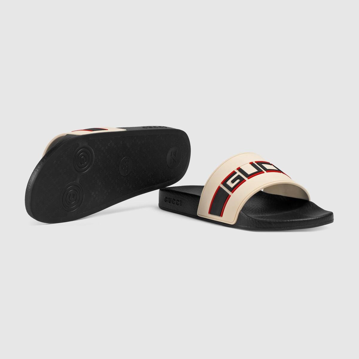 Gucci stripe rubber slide sandal  - 5