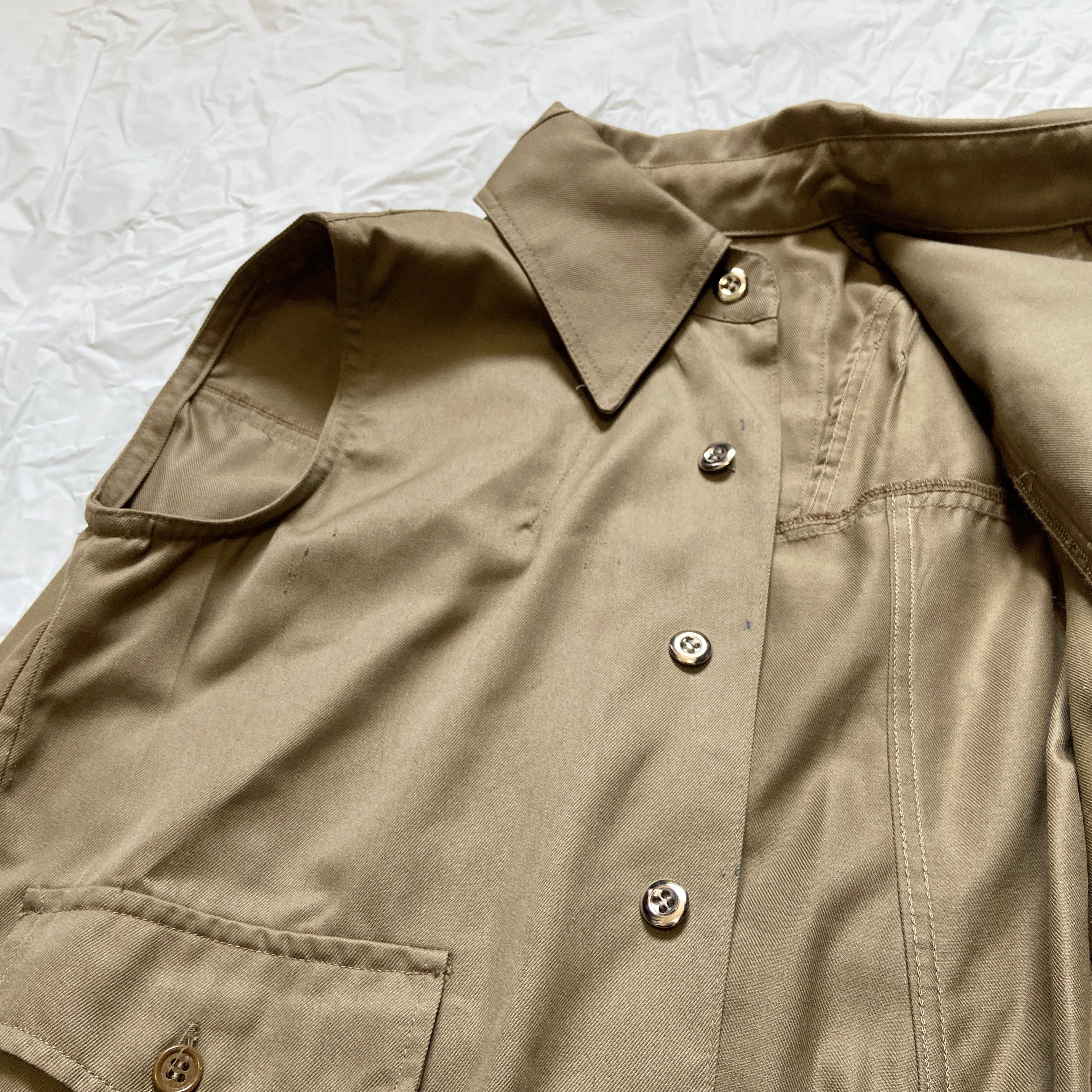 20471120 - 20471120 paper khaki rebuilt pleated shirt vest - 7