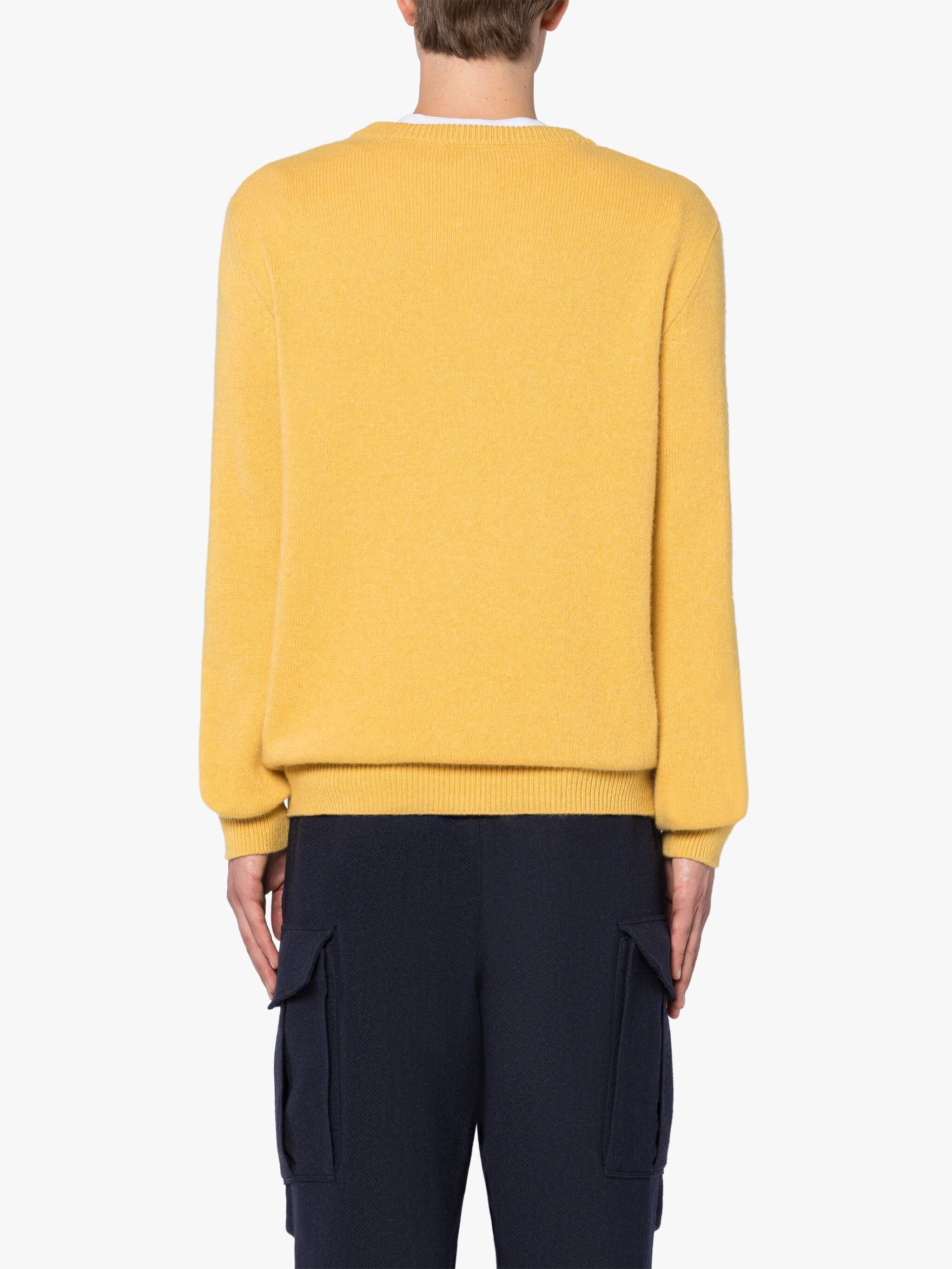 HOLKHAM YELLOW CASHMERE CREWNECK SWEATER - 4