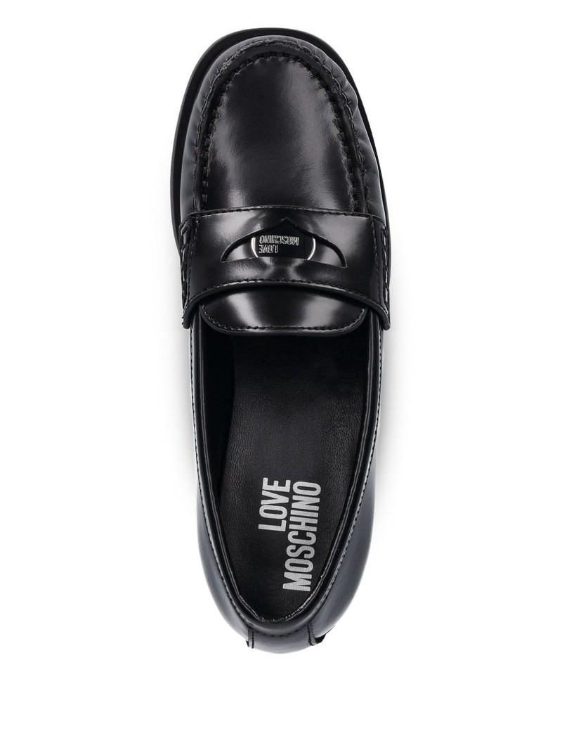 Moschino leather penny loafers outlook
