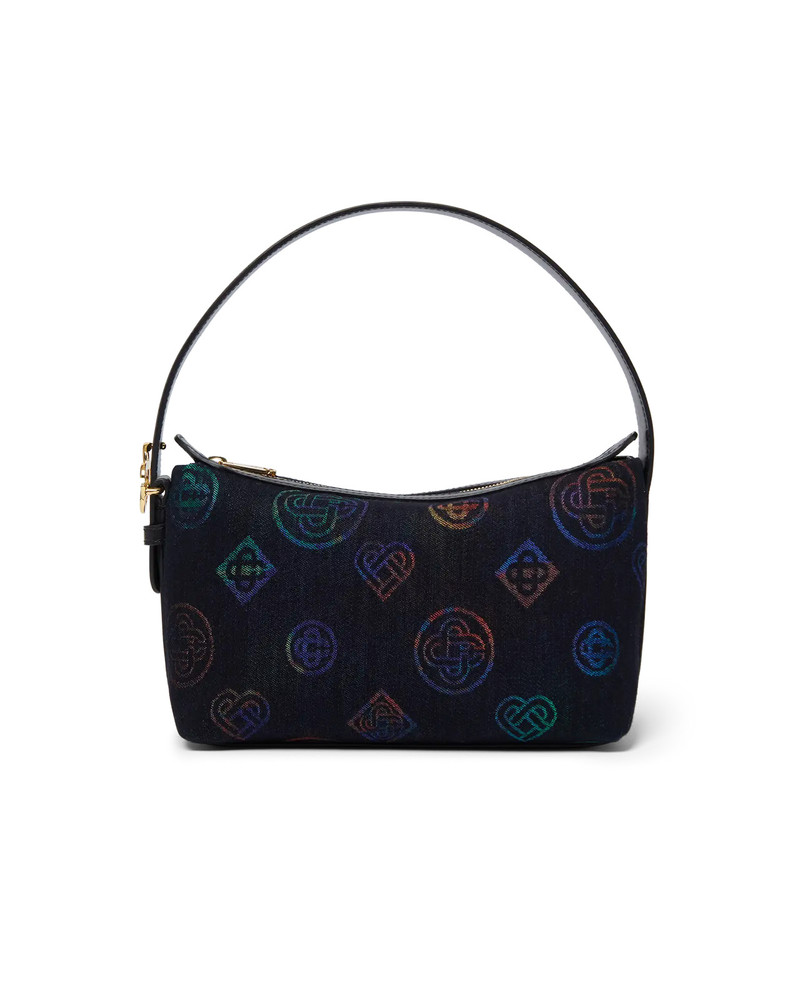 Blue Leather Logo Bag 4