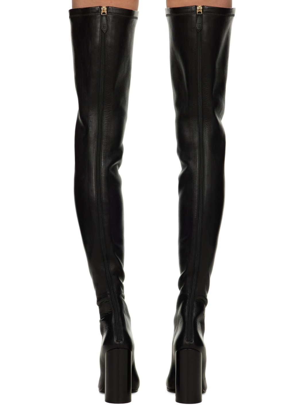 Black Zip Tall Boots - 2
