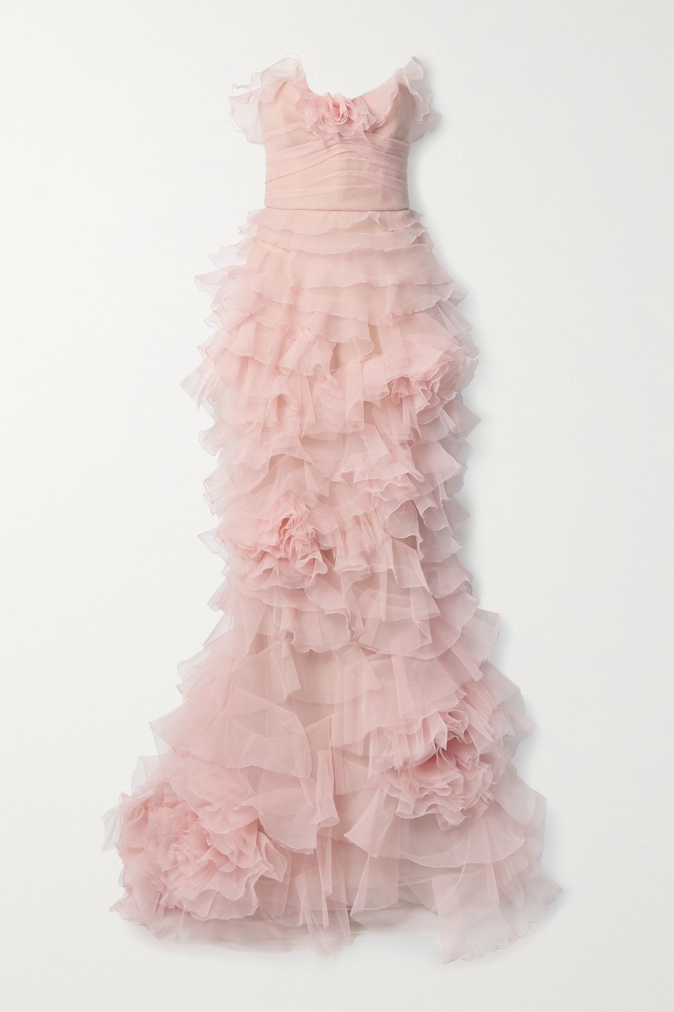 Strapless ruffled organza and tulle gown - 1