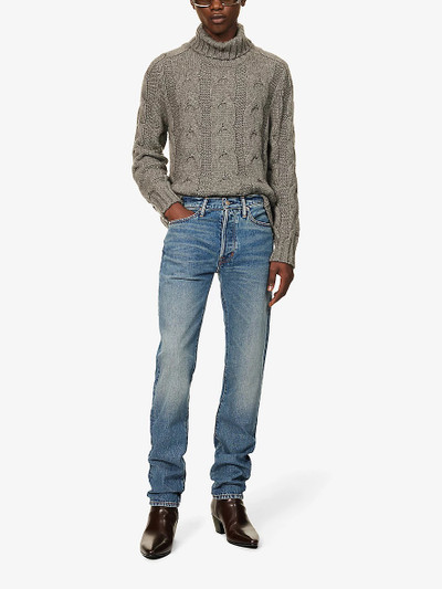 TOM FORD Faded-wash straight-leg regular-fit selvedge denim jeans outlook