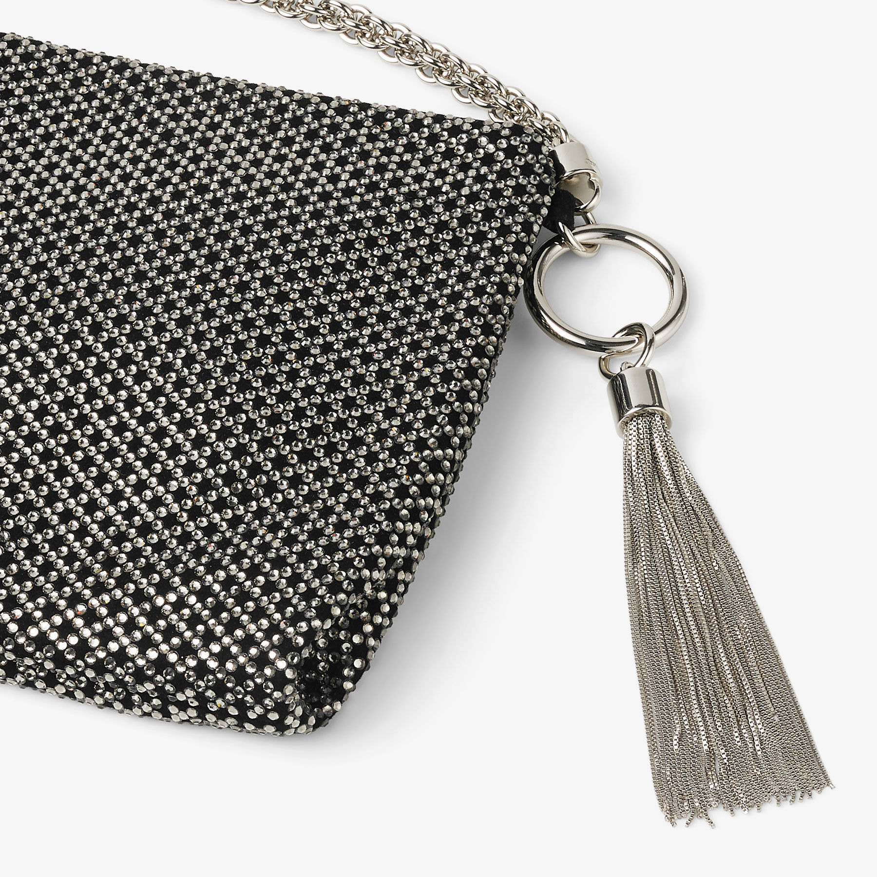 Callie
Black Diamond Motif Crystal Hotfix on Suede Clutch Bag - 3