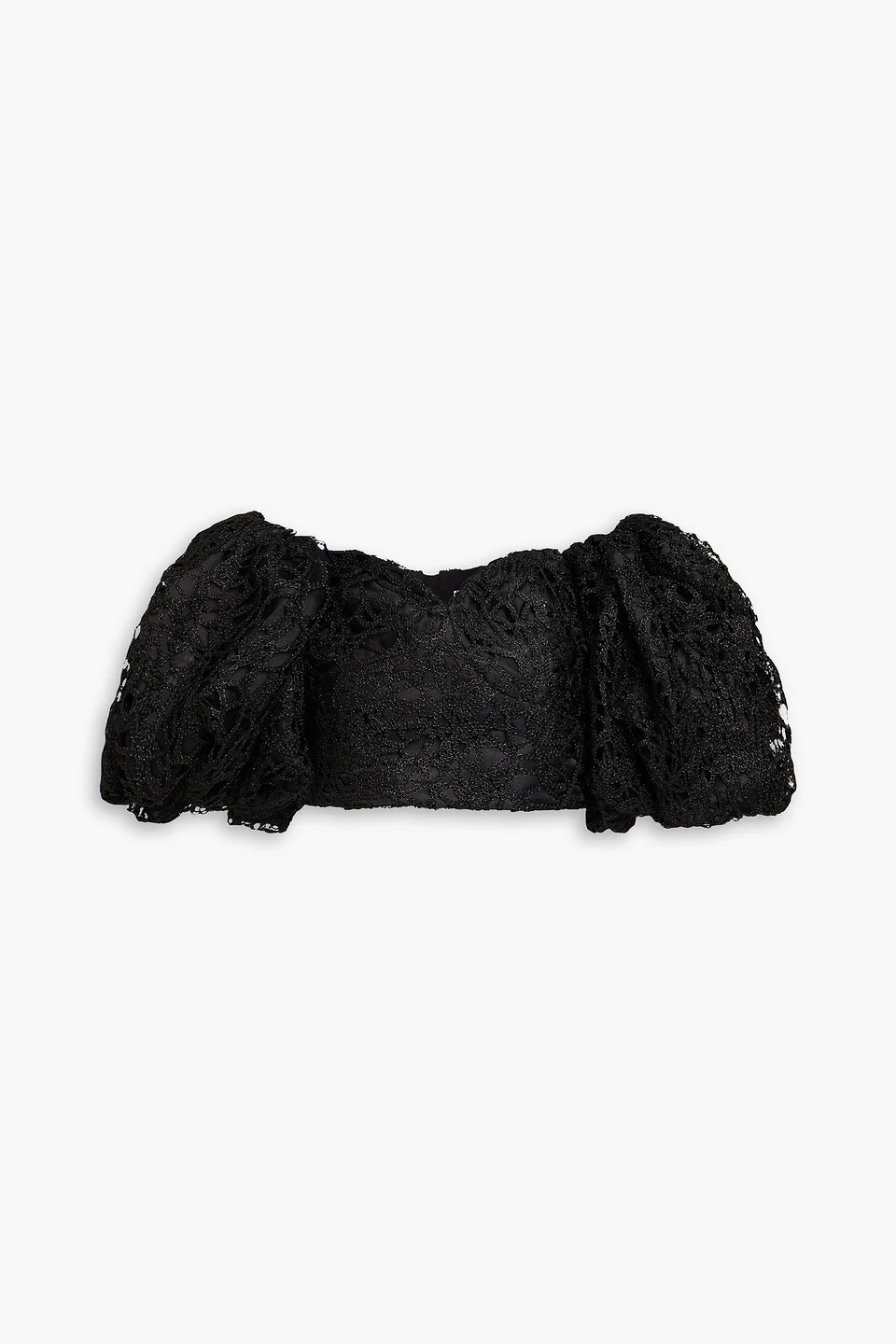 Patina off-the-shoulder embellished taffeta top - 1