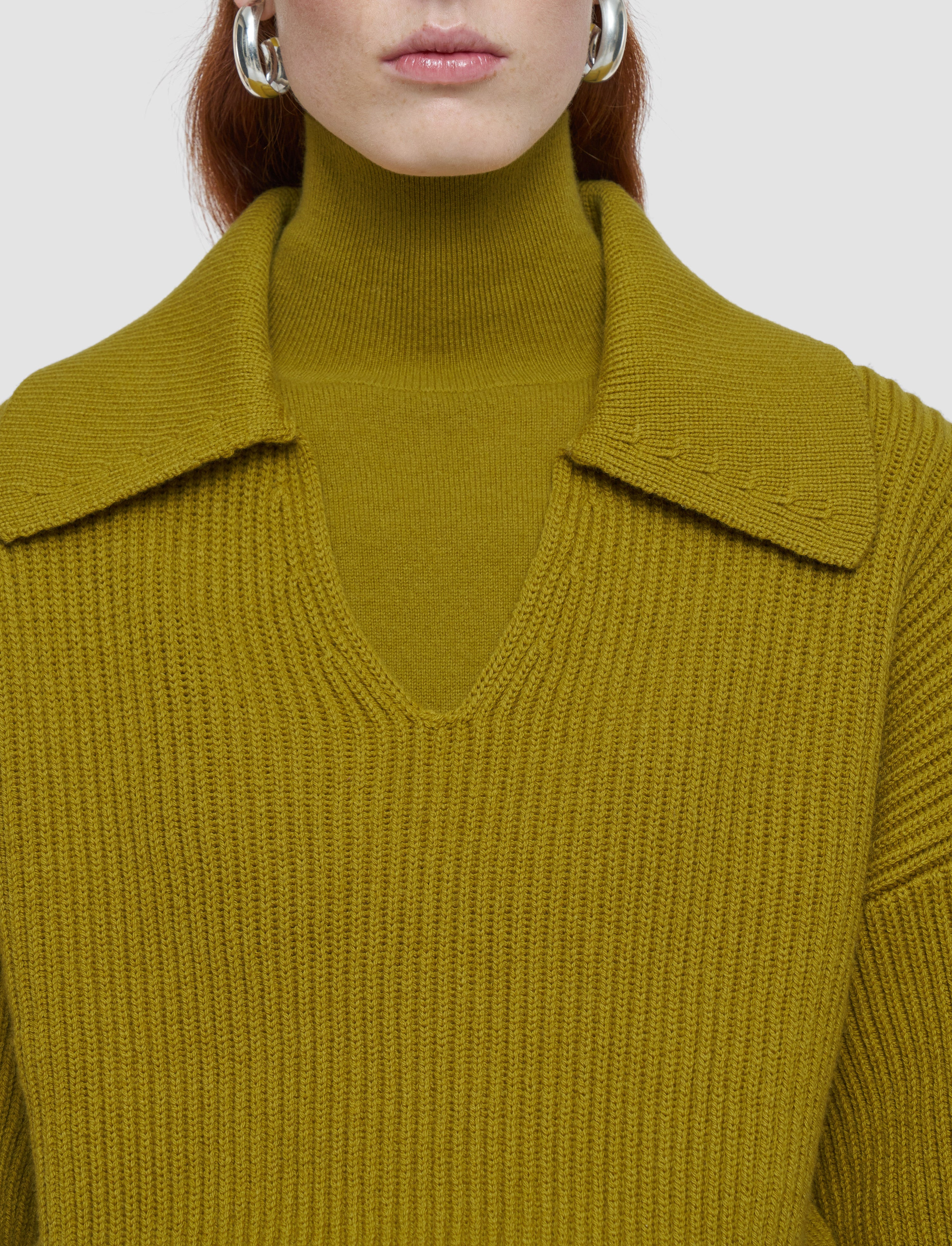 Light Cardigan Stitch Open Neck Jumper - 4