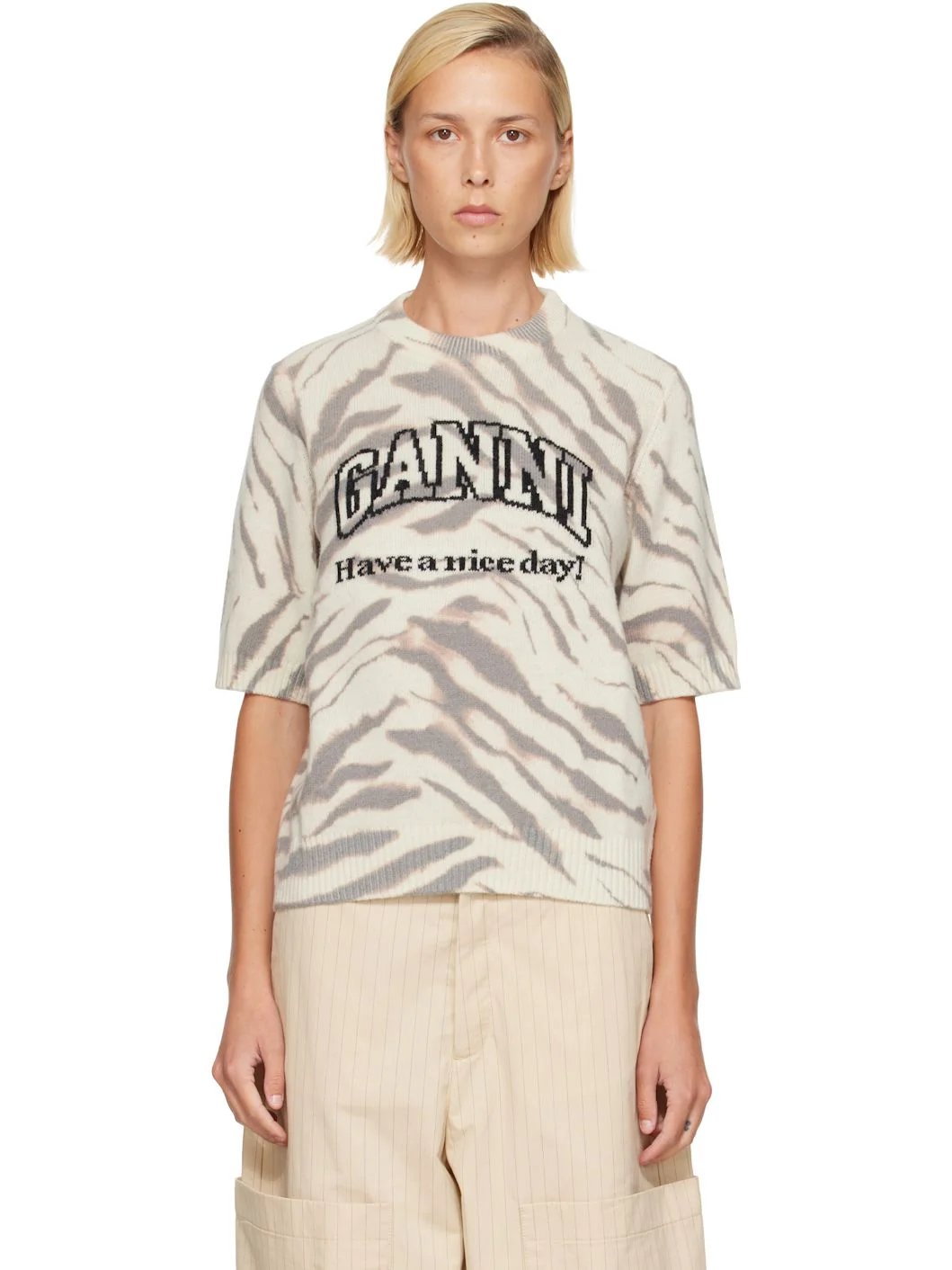 Off-White Graphic Wool Printed T-shirt - 1
