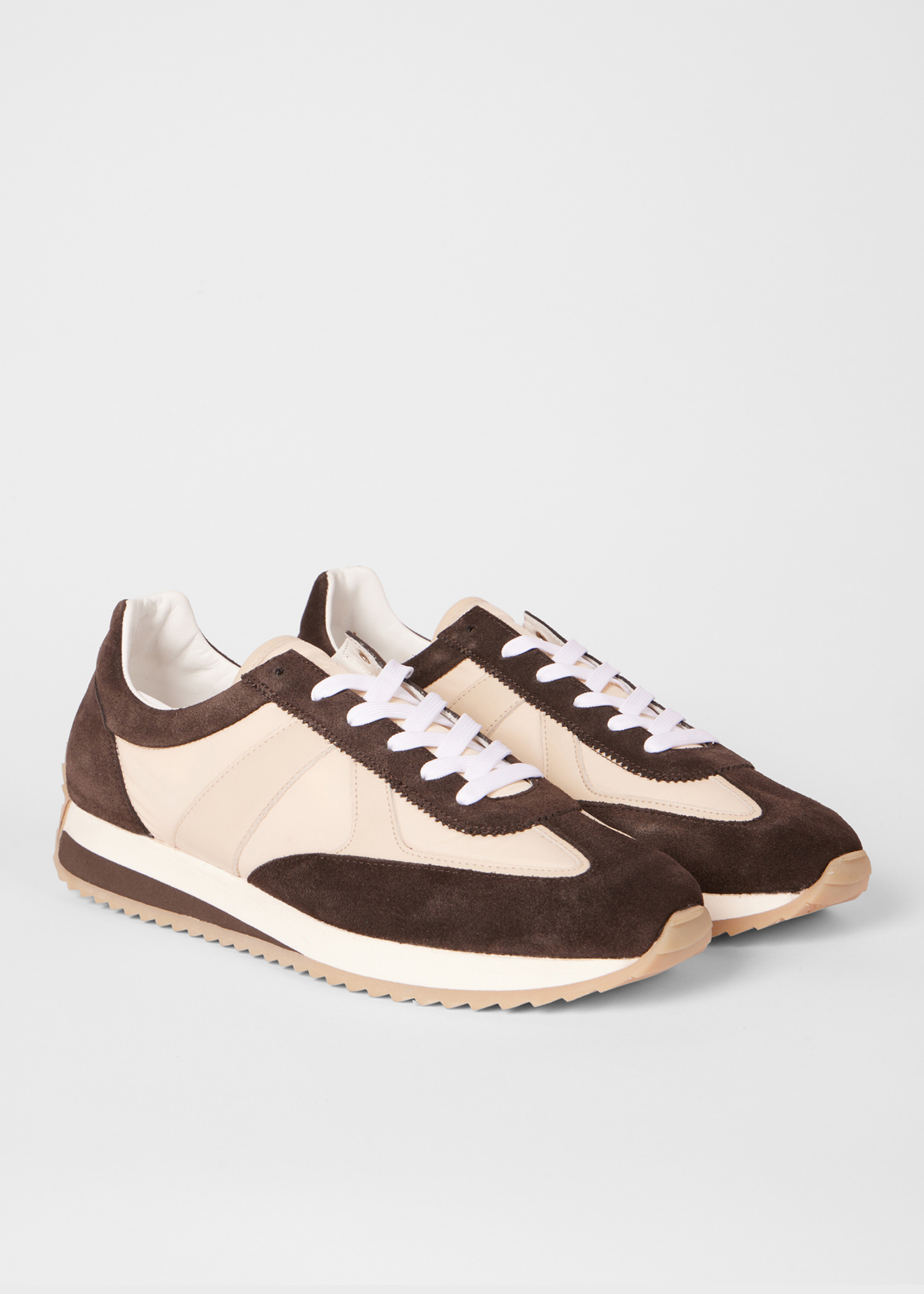 Ecru and Brown 'Vignola' Trainers - 2
