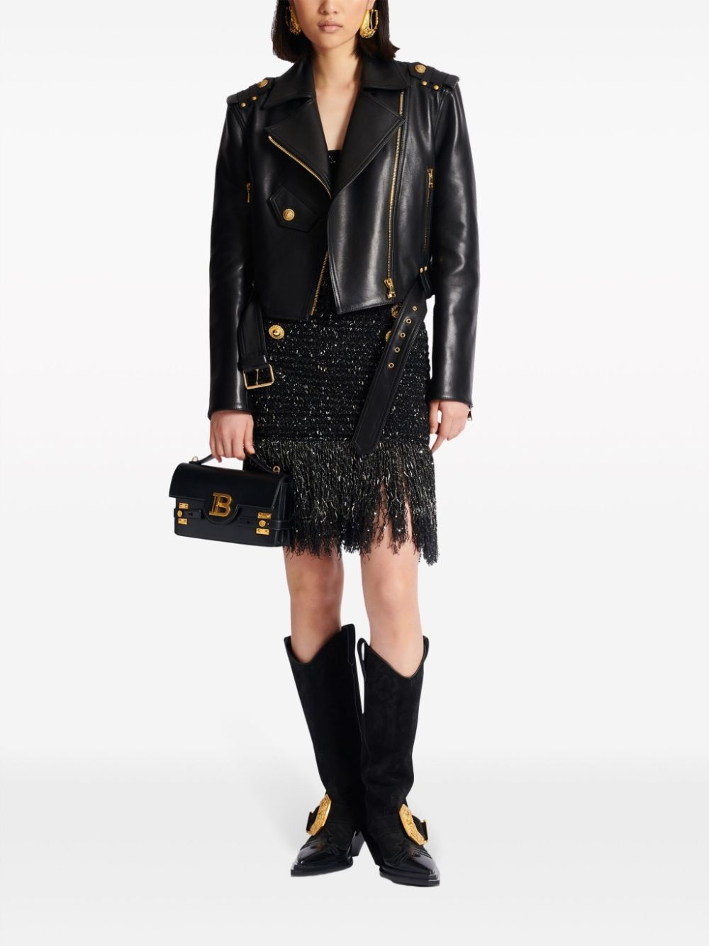 6-Button fringed tweed skirt - 2