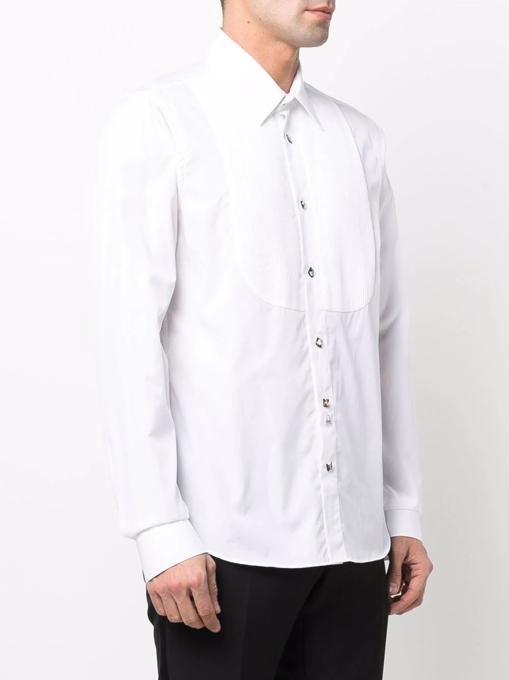 buttoned smock-panel shirt - 3