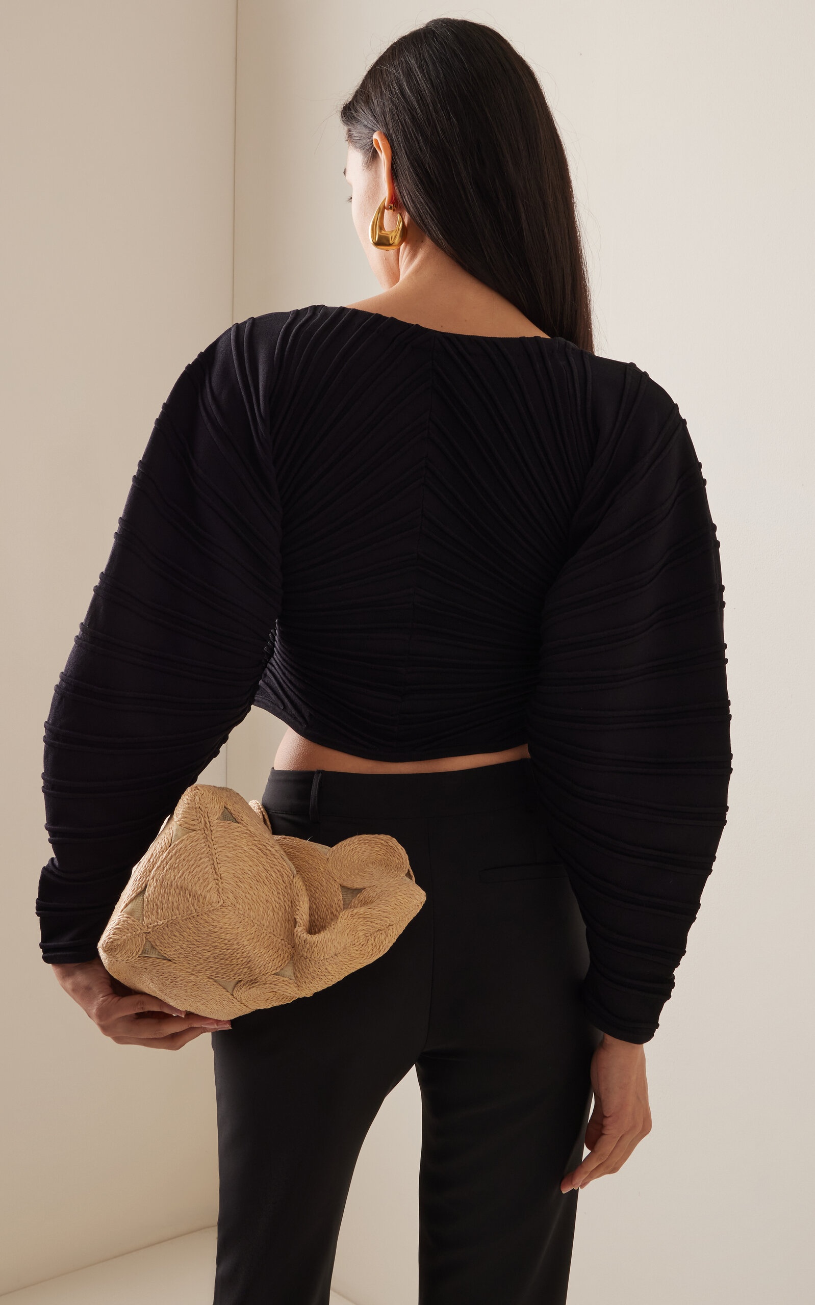 Blair Cropped Knitted Cardigan black - 4