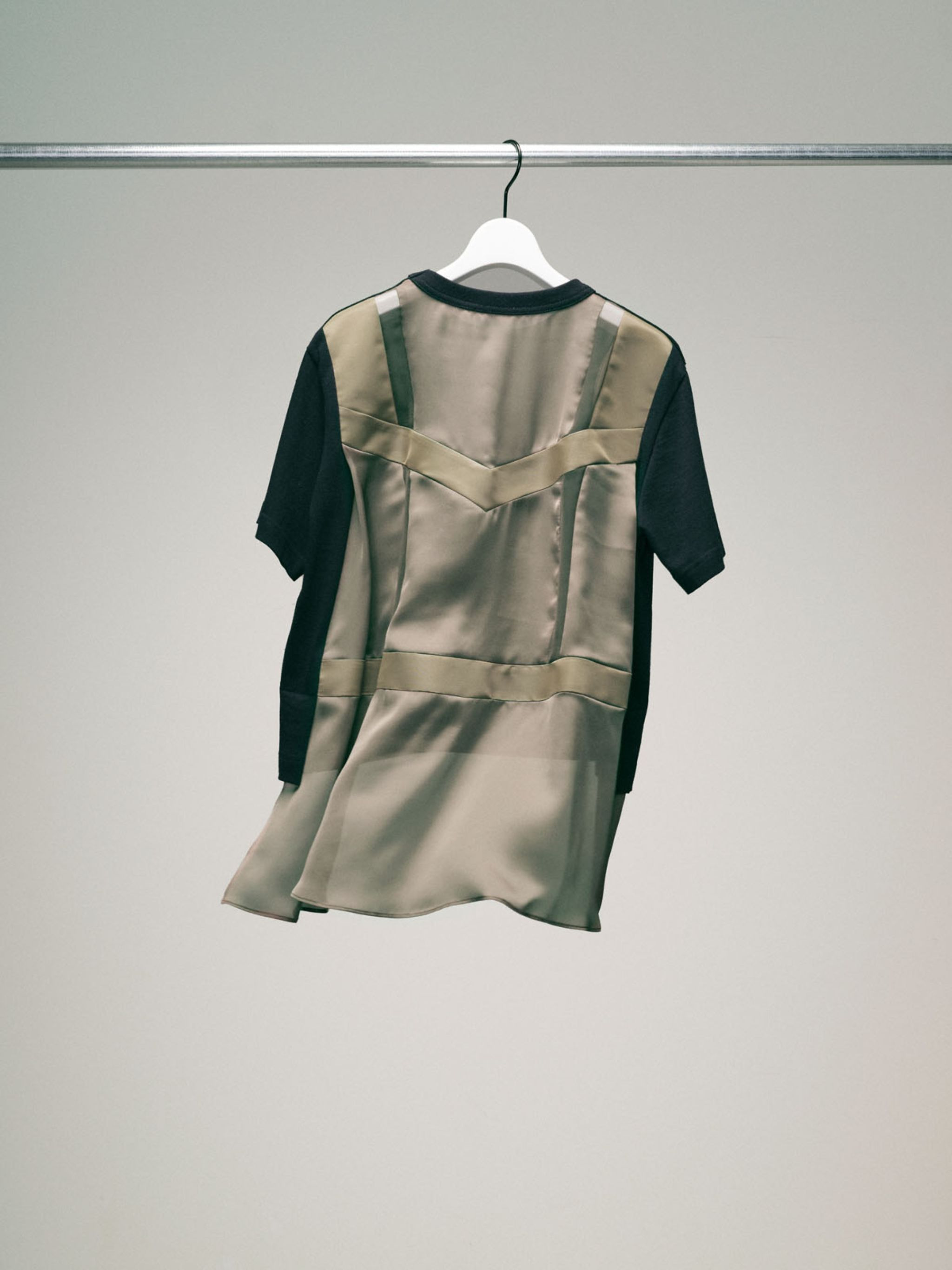 Nylon Twill Mix Cotton Jersey T-Shirt - 5