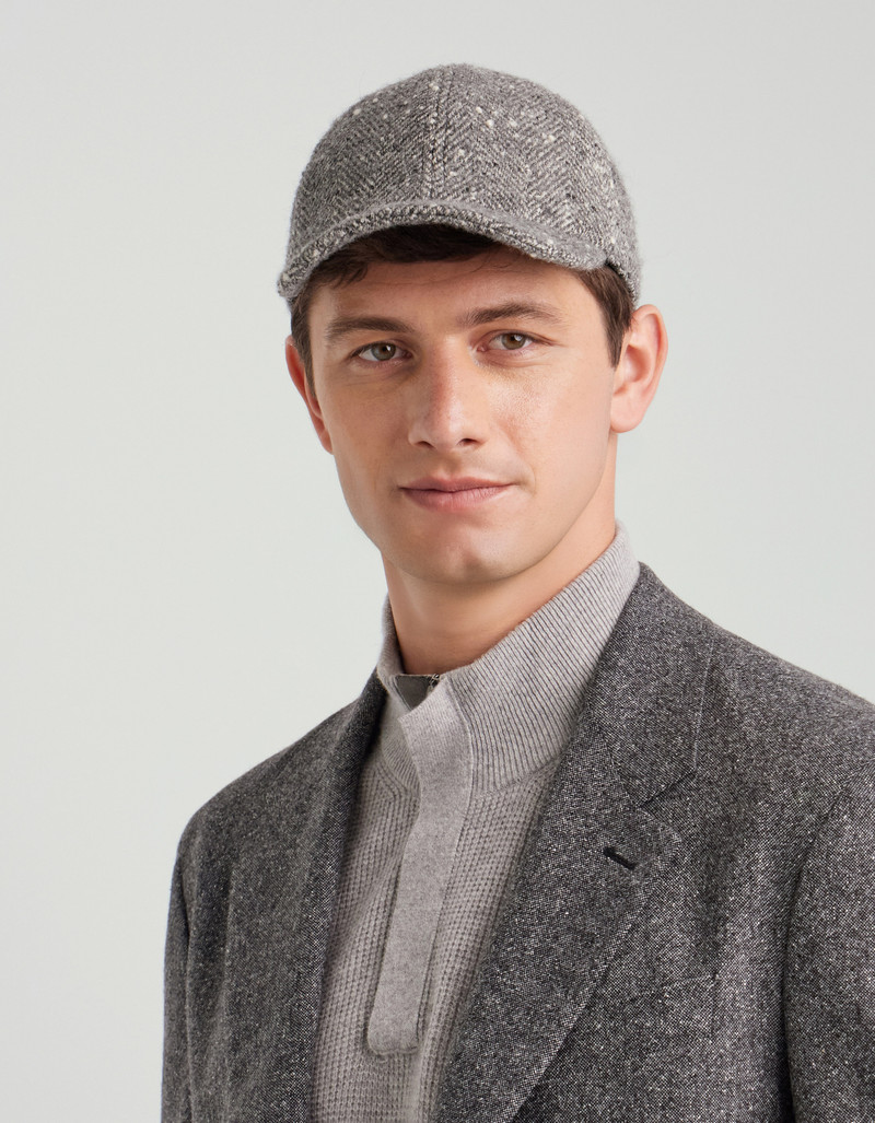 Canali GRAY WOOL, ALPACA AND TECHNICAL FIBER BLEND BASEBALL CAP outlook
