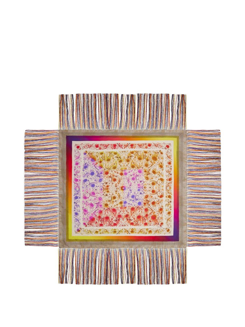 Aloeuw floral-print fringed scarf 1