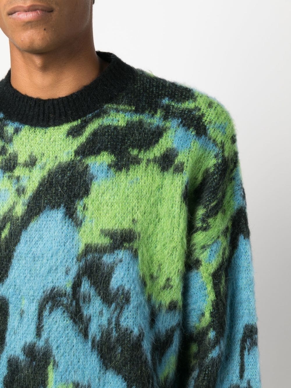 abstract print crew-neck jumper - 5