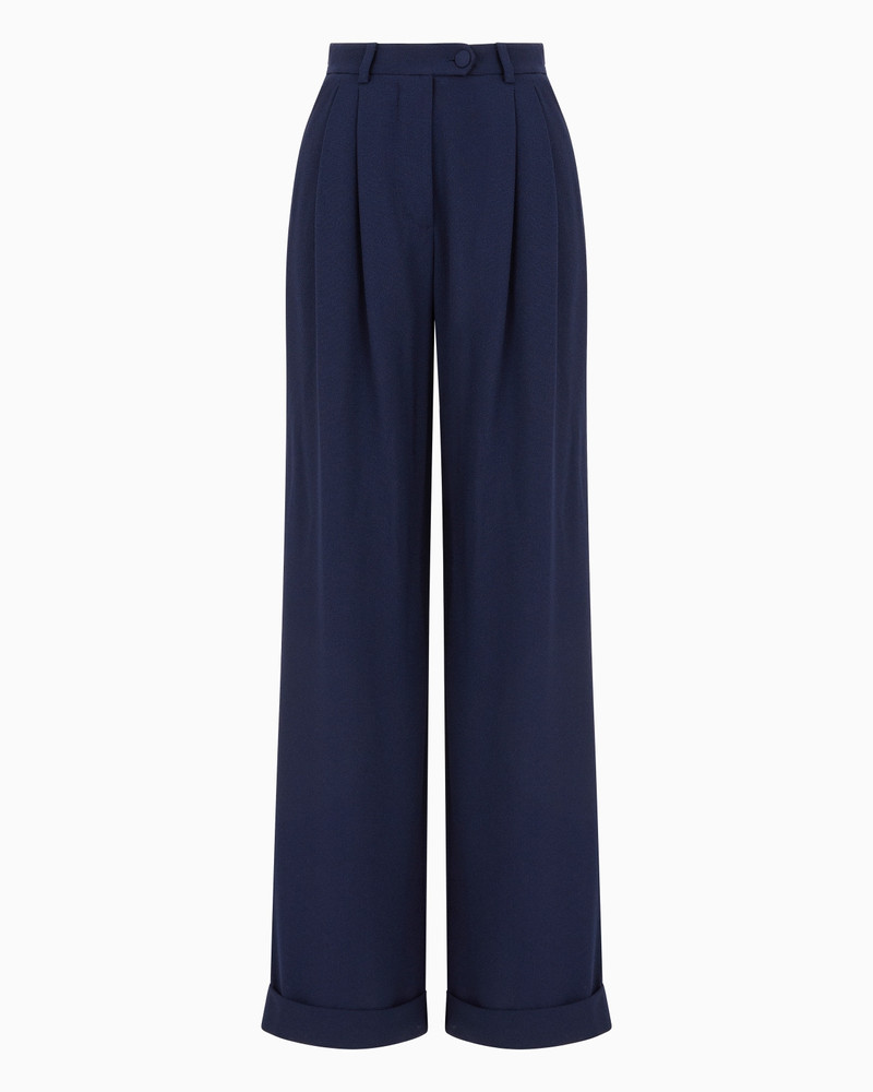 Sablé stretch fabric trousers with pleats 1