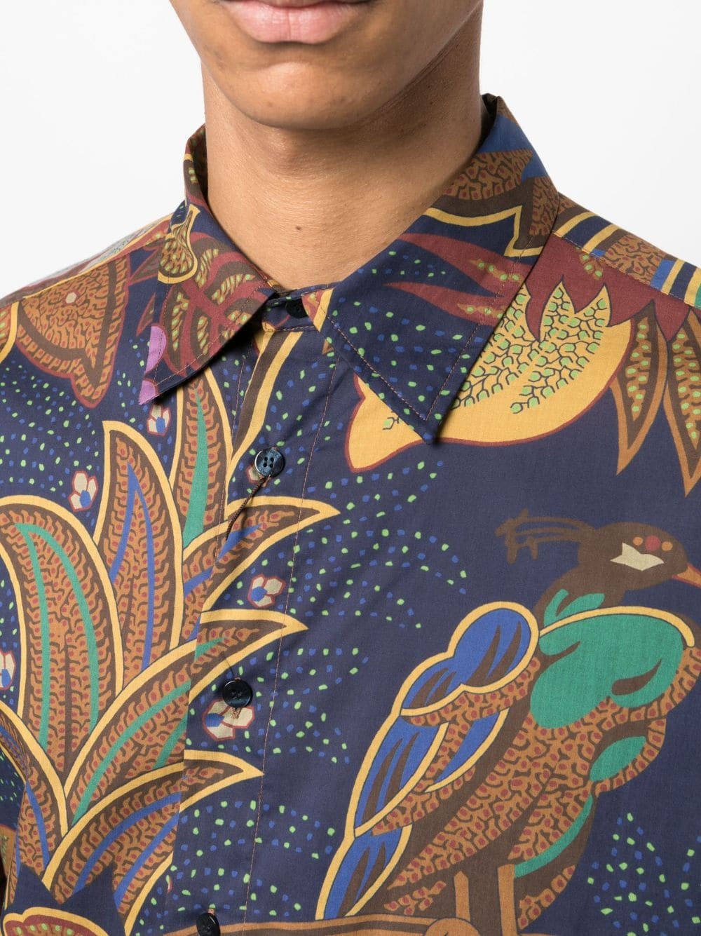 botanical-print cotton shirt - 5